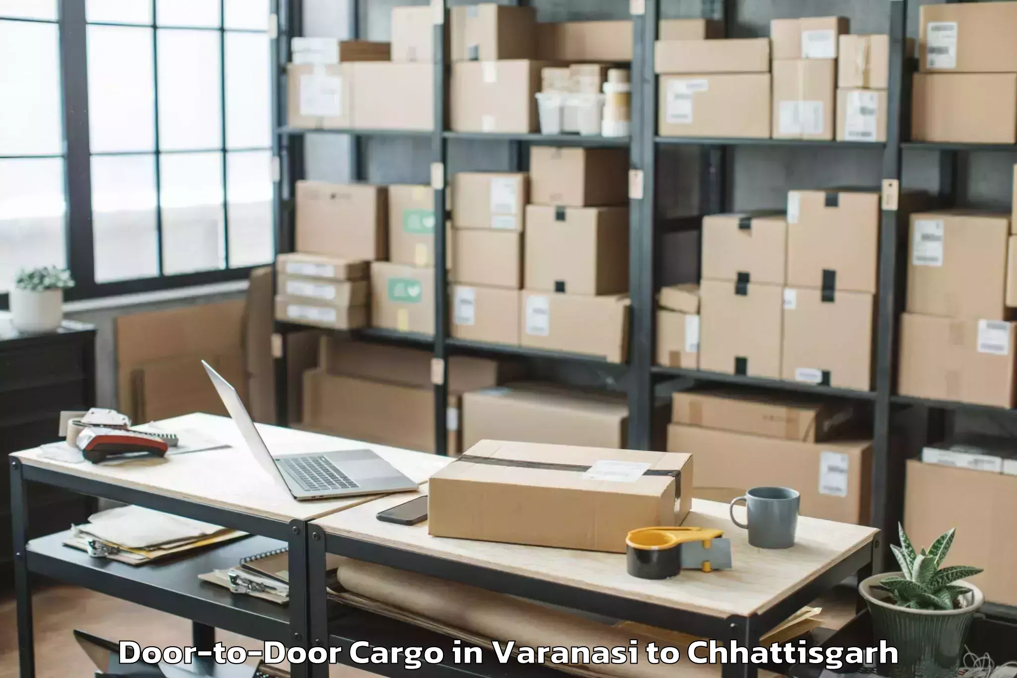 Get Varanasi to Pithora Door To Door Cargo